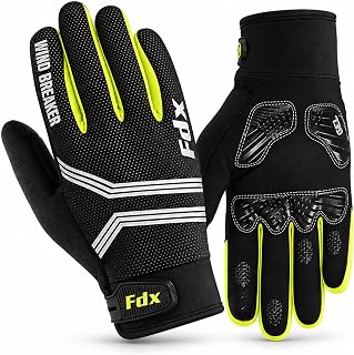 FDX Full Finger Winter Cycling Gloves for Men Women, Windproof Padded Mitts