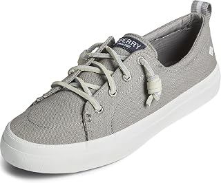 Sperry womens Crest Vibe Linen,Grey,6 W US
