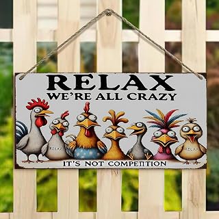 Hanging Sign 4x8 Inches Density Fiberboard Rustic Fence Porch Garden Decor (Vintage Home & Floral Design)