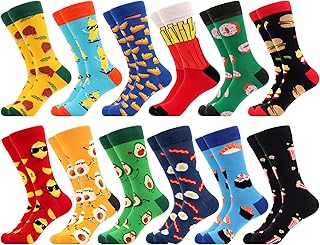 WeciBor Men's Funny Novelty Crew Socks Cotton Multi Pack Gift Size 7-14