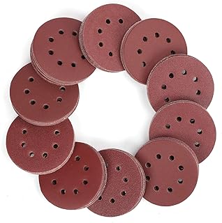 WORKPRO 150 Pack 5 Inch Sanding Discs Sandpaper, 8-Hole Hook and Loop | 10 Grits (60/80/100/120/150/180/240/320/400/600) for Random Orbital Sanders, Ideal for Wood, Metal, and Paint Removal