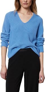 Marc OPolo Women's Organic Cotton Knitted Pullover with V Neck