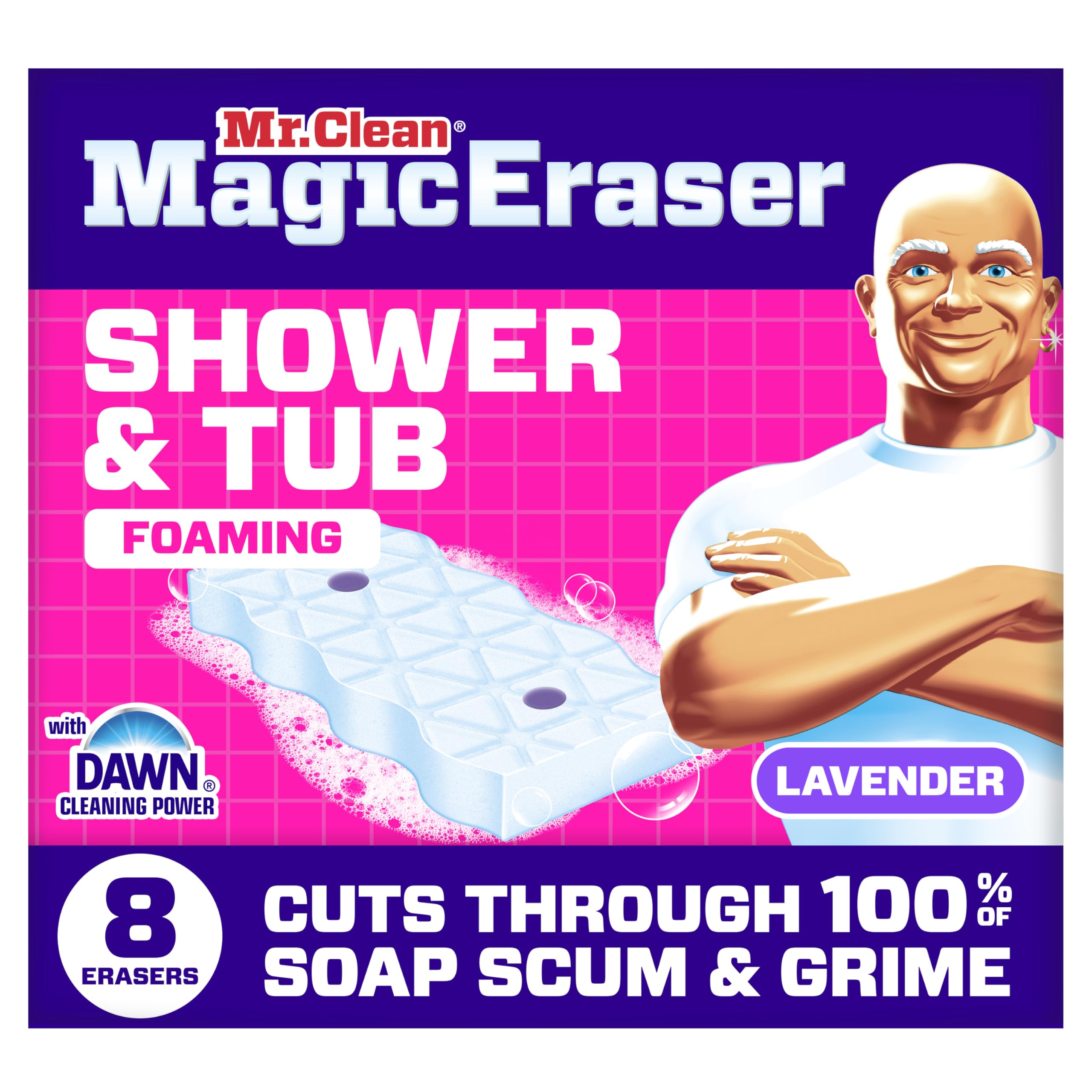 Mr. Clean Magic Eraser Sponge, Bathroom, Shower, Tub Cleaner, Soap Scum Remover,