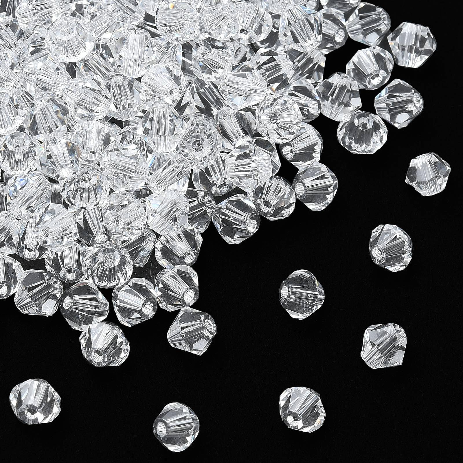 200pcs 4mm Bicone Imitation Austrian Crystal Beads K9 Faceted Bicone Crystal Bea