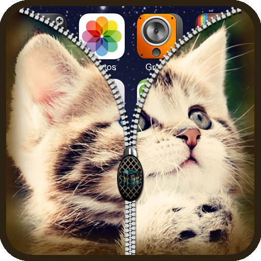Kitten Zipper Lock Screen HD