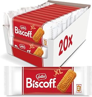 Lotus Biscoff Cookies, Caramelized Biscuit Cookie Snack, Dispenser Box (20 sleeves of 2 extra large cookies) Vegan, 0.9 Ounce (Pack of 20)