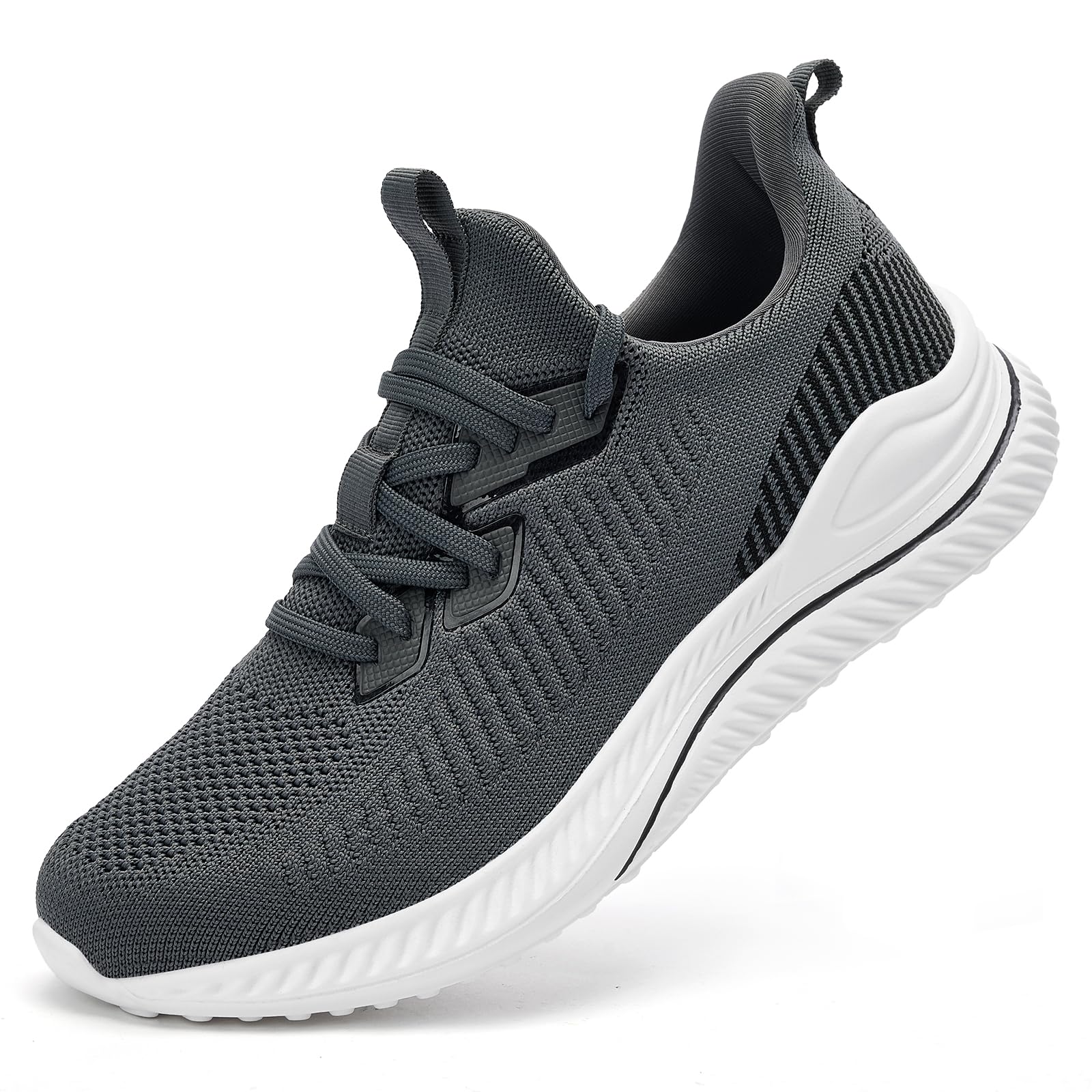 Slow Man Mens Walking Sneakers Wide Width Slip on Tennis Shoes,Lightweight Breat
