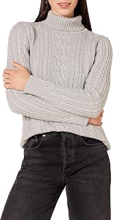 Amazon Essentials Women's Cowl Neck Fisherman Cable Knit Sweater (Available in Plus Size)