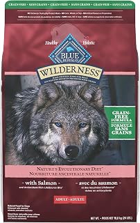 Blue Buffalo Wilderness with Salmon High Protein Grain Free Dry Dog Food for Adult Dogs, 34% Protein, Supports Immunity with Antioxidant-Rich LifeSource Bits 10.8 Kg/24lbs Bag