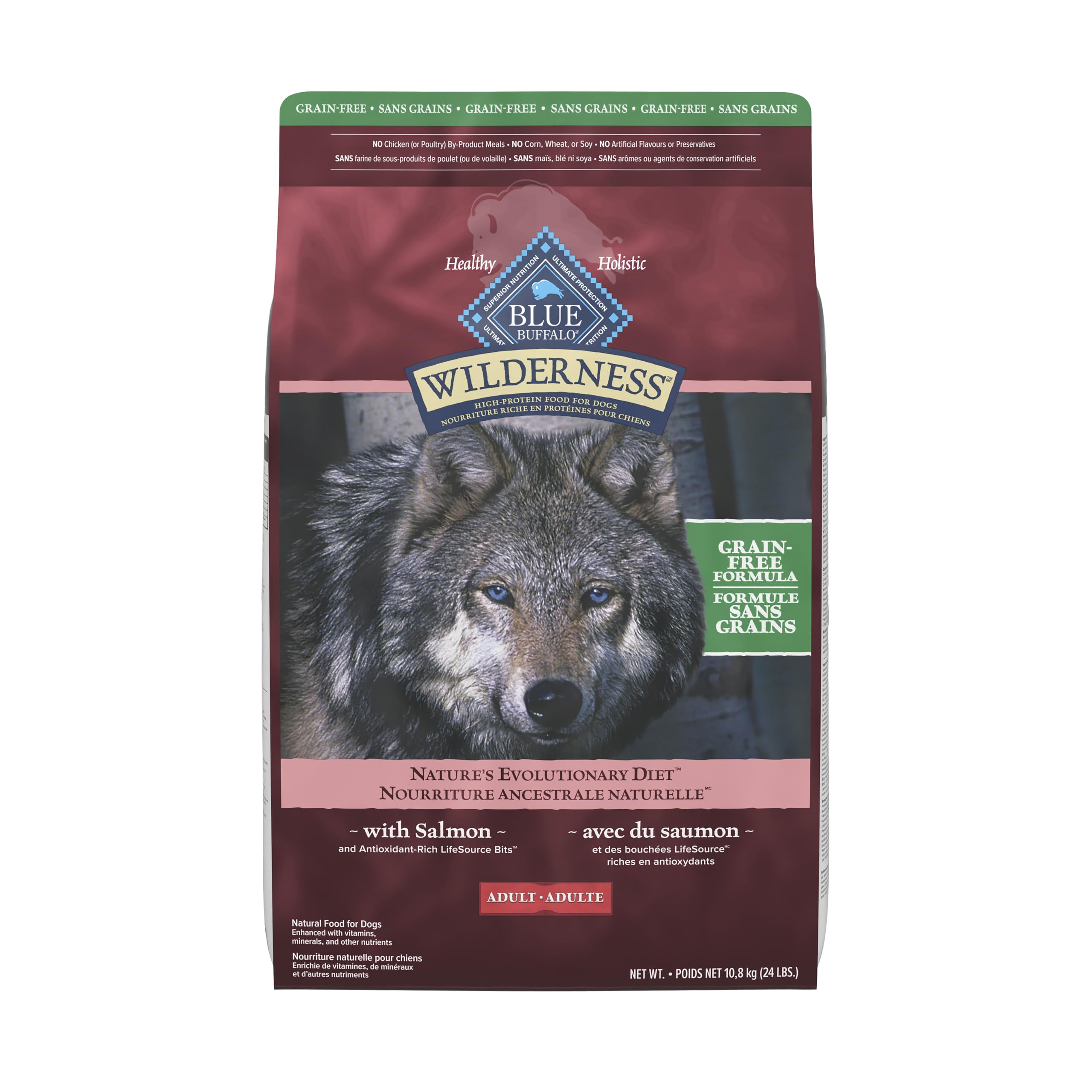 Blue Buffalo Wilderness with Salmon High Protein Grain Free Dry Dog Food for Adu