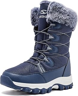 HOBIBEAR Kids Winter Snow Boots Waterproof Warm Faux Fur Lined