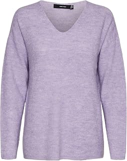 VMCREWLEFILE Knitted Sweater V Neck Long Sleeves Knit Sweater