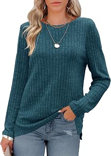 Odosalii Womens Tops Crewneck Long Sleeve Jumper Shirts Pullover Sweaters