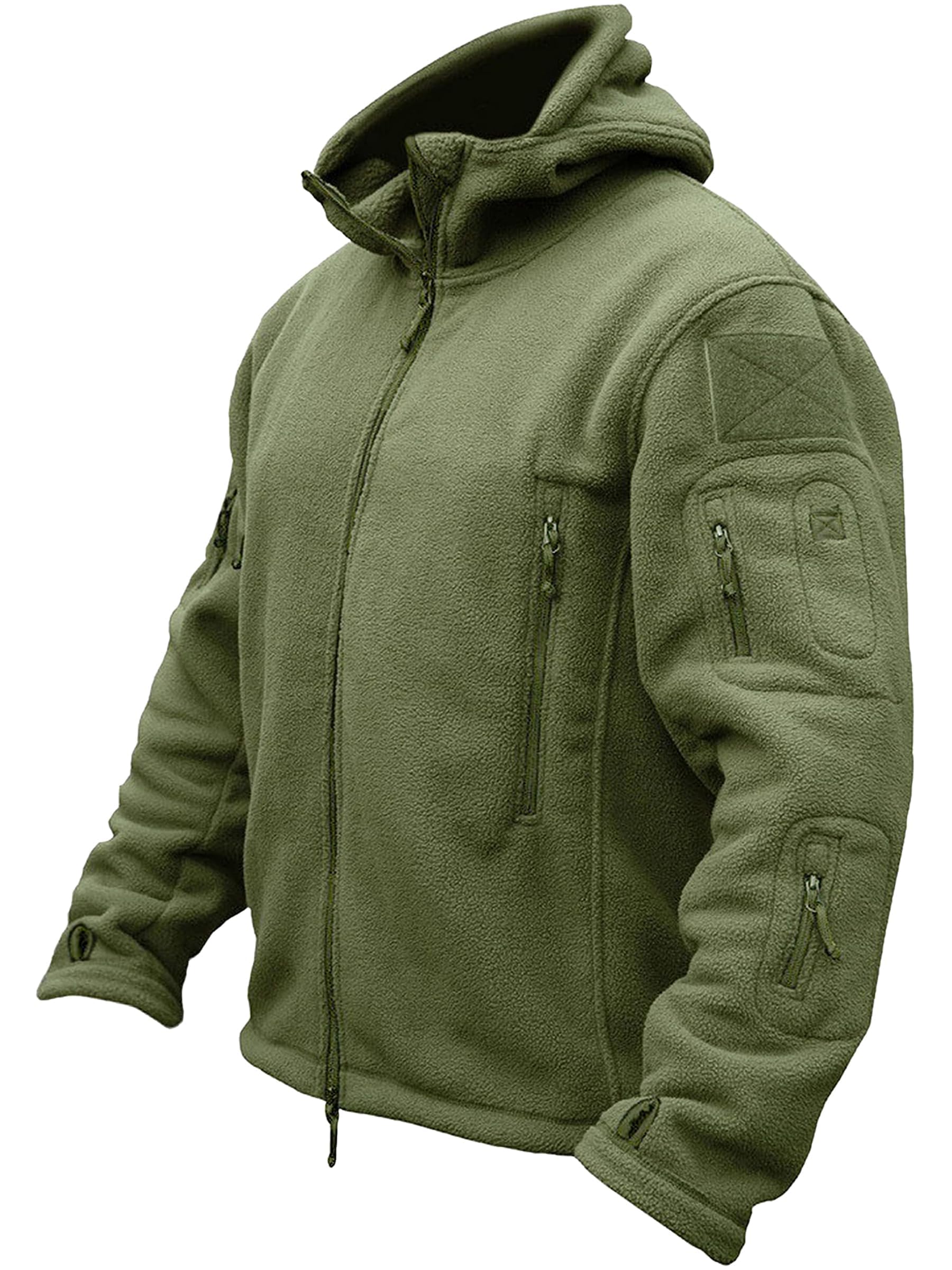 TACVASEN Men's Fleece Jacket Tactical Jacket with Zip Hood