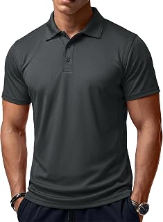 MAGCOMSEN Polo Shirts for Men Quick Dry Short Sleeve Golf Tactical Shirts Pique Jersey Casual Workout Performance Tops