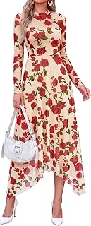 PRETTYGARDEN レディース フローラルメッシュミディドレス