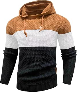 Zaitun Men's Long Sleeve Pullover Hoodie Sweatshirt Solid Color Knit Pullover
