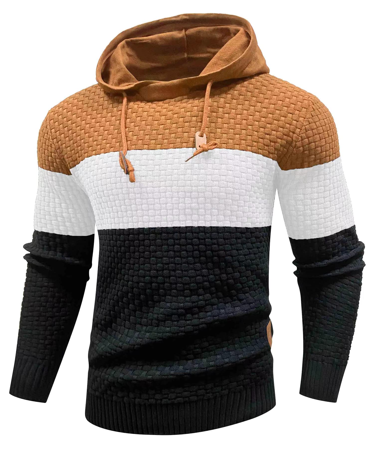 Zaitun Men's Long Sleeve Pullover Hoodie Sweatshirt Solid Color Knit Pullover