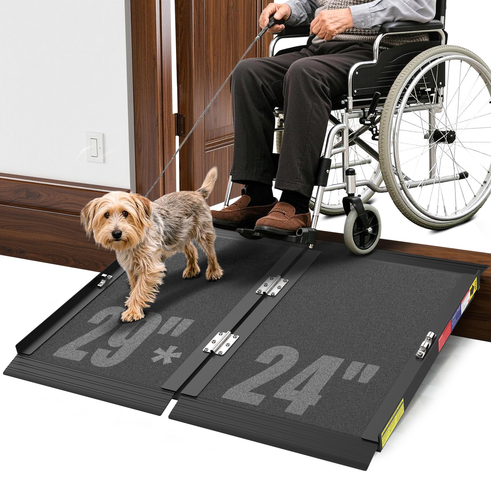 Support Way 2FT Portable Wheelchair Ramp for Home Steps | Quick-Lock design for 