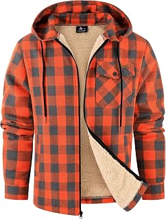SWISSWELL Chaqueta de forro polar con forro de sherpa para hombre, de franela a cuadros, con cremallera, abrigo cálido de invierno con bolsillo