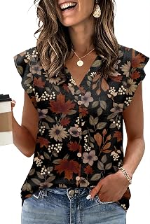 XIEERDUO Womens Tops Ruffle Sleeve Tunic Top Ladies Tops and Blouses Spring Clothes Tunic Tops for Women Business Casual