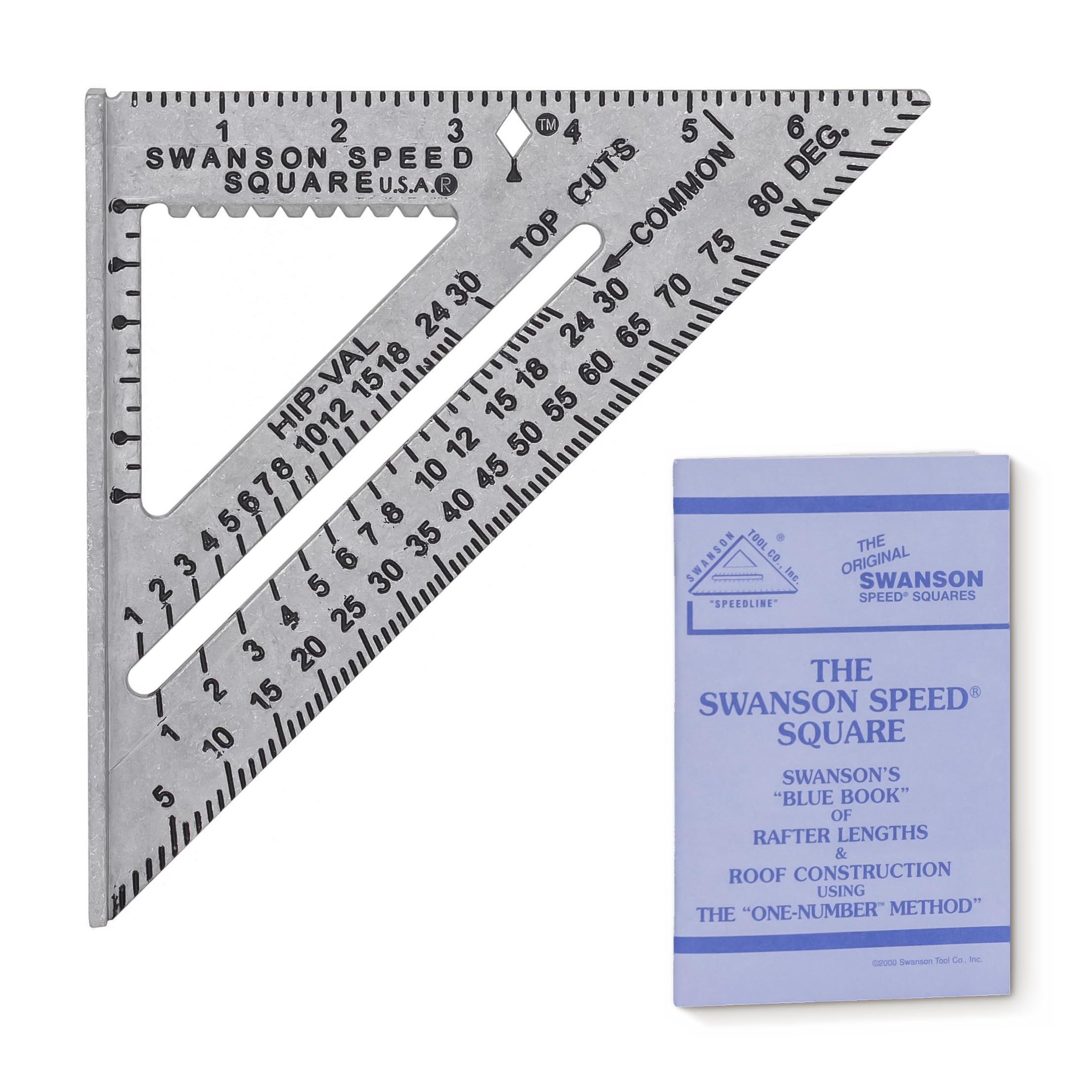 Swanson Speed® Square, 7 in. Aluminum Layout Square with Blue Book (S0101) | Mad