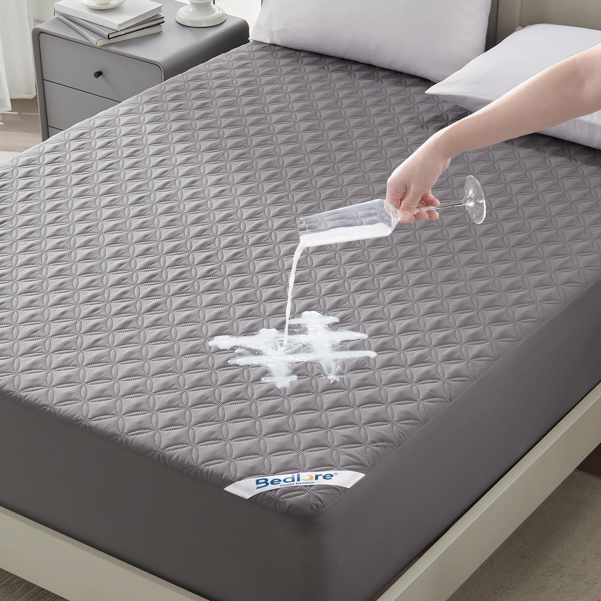 BEDLORE Waterproof King Size Mattress Protector, Deep Pocket Fit, Washable | Sof