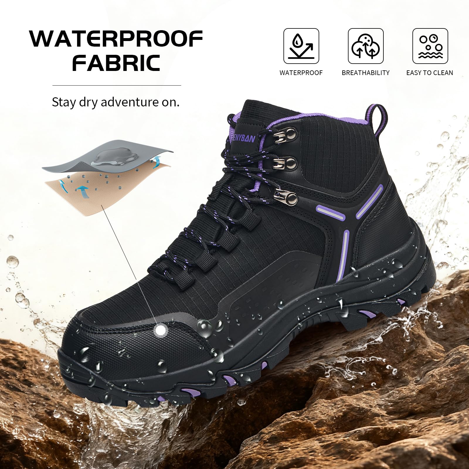 Women's Waterproof Wide Toe Box Hiking Boots