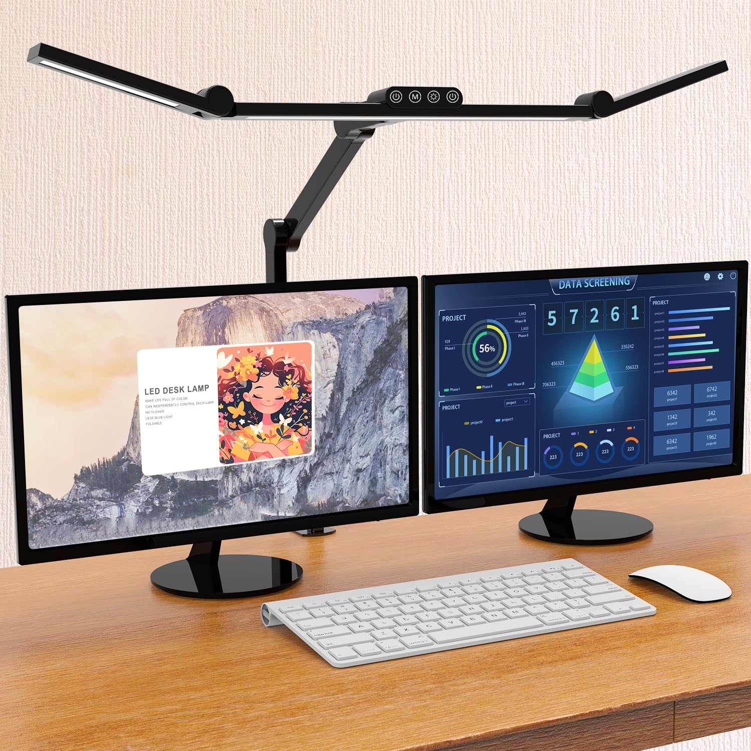 Micomlan Led Desk Lamp with Clamp, Architect Desk Lamp for Home Office with Atmo