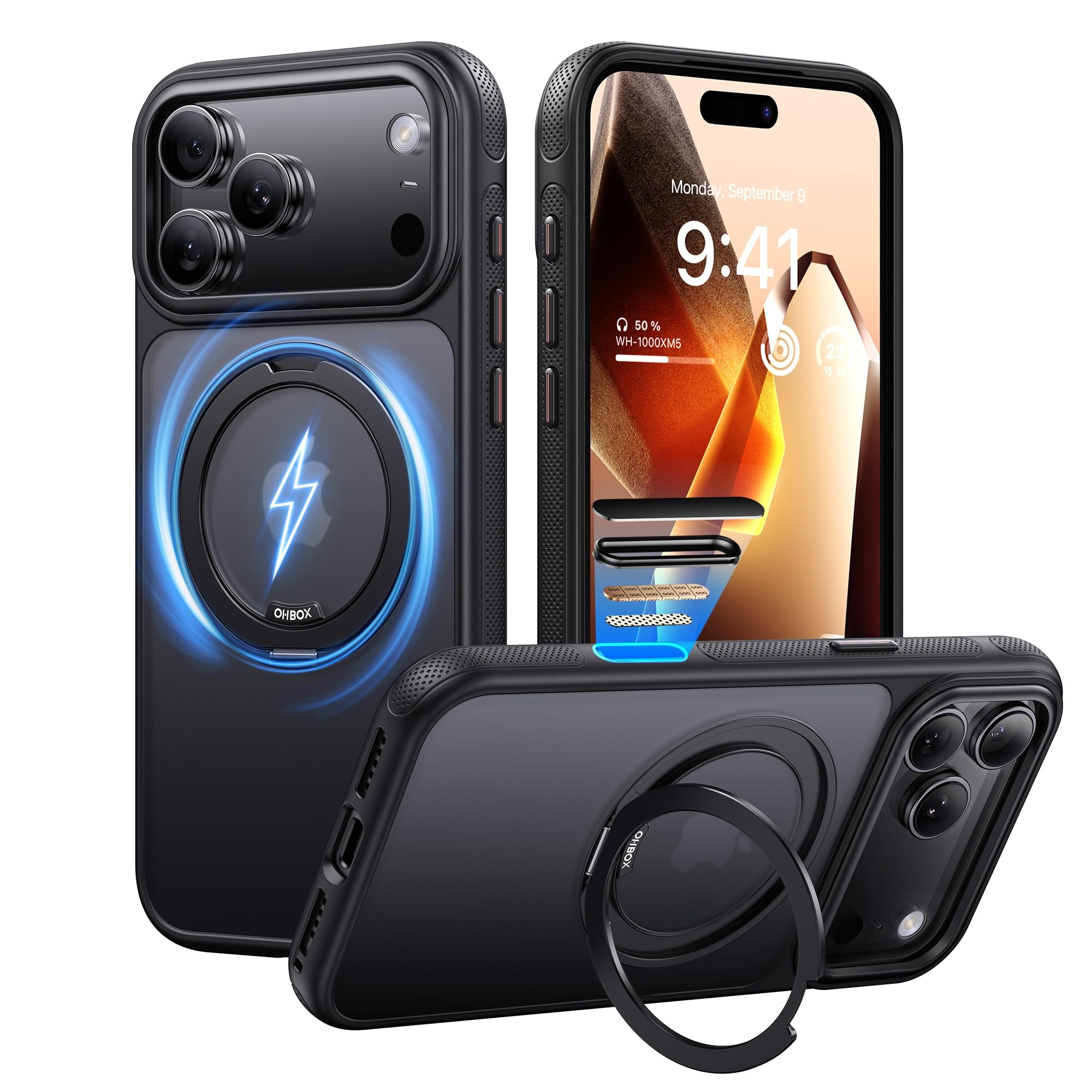 iPhone 17 Pro Max Case with Stand, Strong Magnetic i Phone 17 Pro Max Case