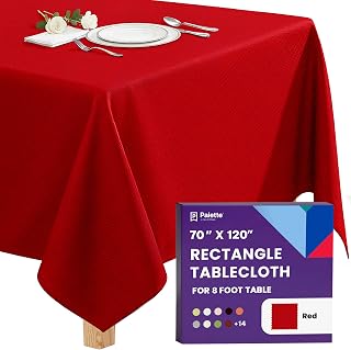 Gee Di Moda Rectangle Tablecloth - 70 x 120 Inch Red Table Cloth for 6 or 8 Foot Rectangle Tables - Heavy Duty Washable Fabric - for Holiday Party, Dinner, Weddings, Baby Shower & Events