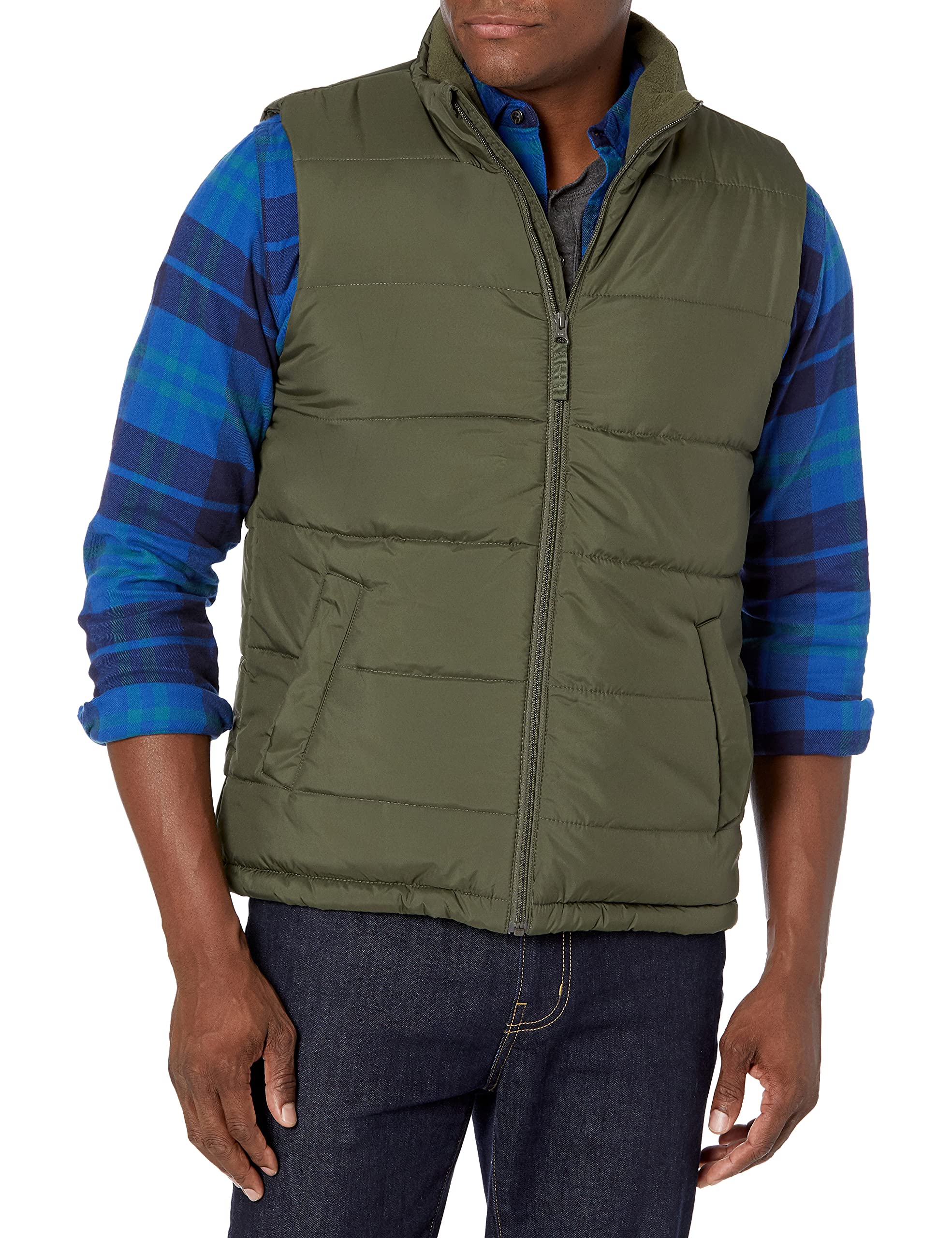 Amazon Essentials Men's Midweight Fleece Lined Insulated Padded Vest