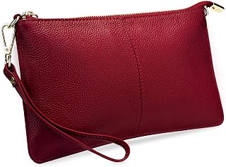 YALUXE Women's Genuine Leather Wristlet Handbags Purses Clutch Wallet Bag