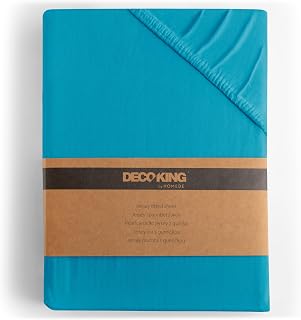 DecoKing Fitted Sheet Single 100% Combed Cotton Soft Jersey Bed Sheet 80x200-90x200 cm Zyan Amber