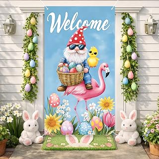 Happy Easter Door Cover Banner 70.87 x 35.43 Inch