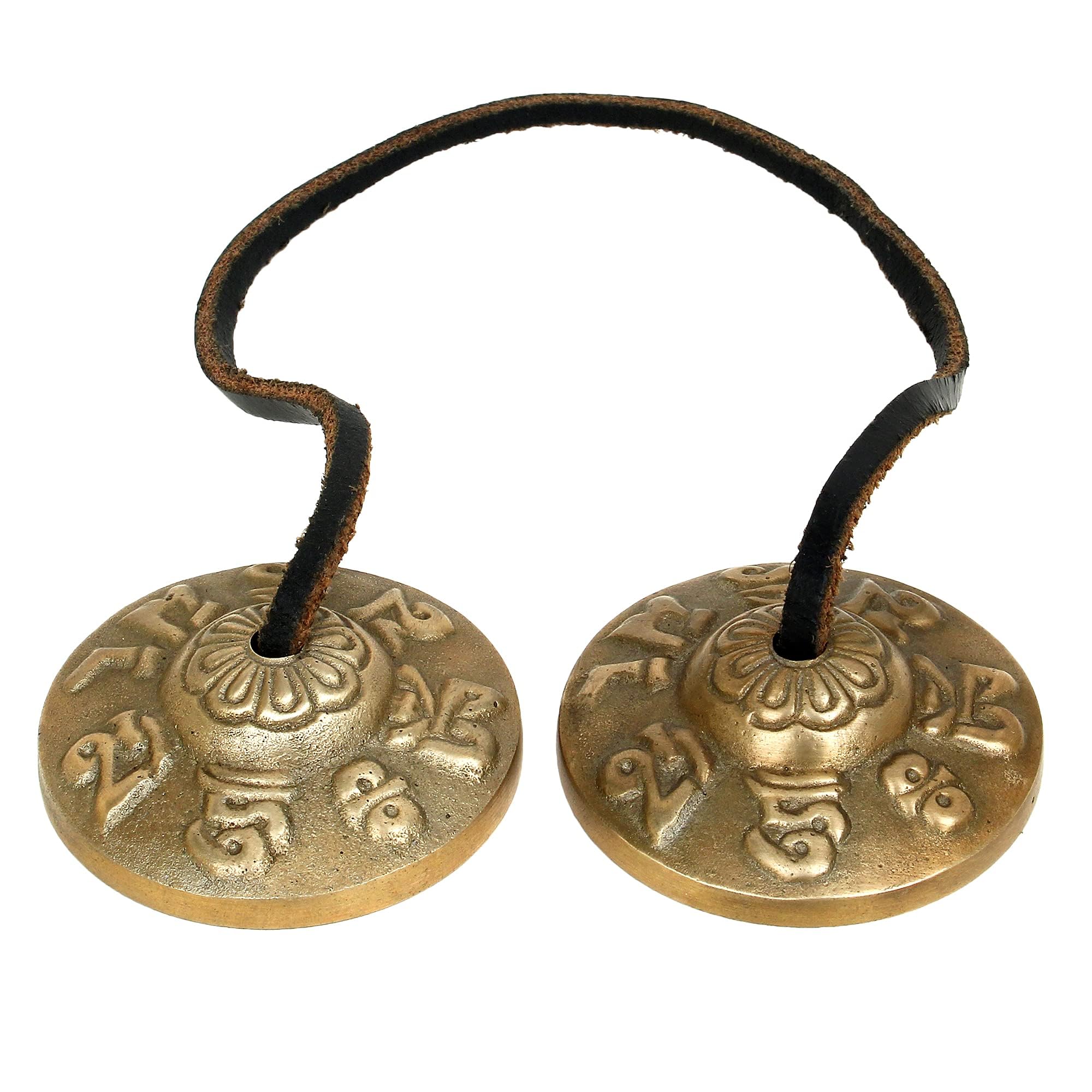 Ajuny Tibetan Tingsha Cymbals Bells Brass Buddhist Meditation Yoga Bell | Brass 