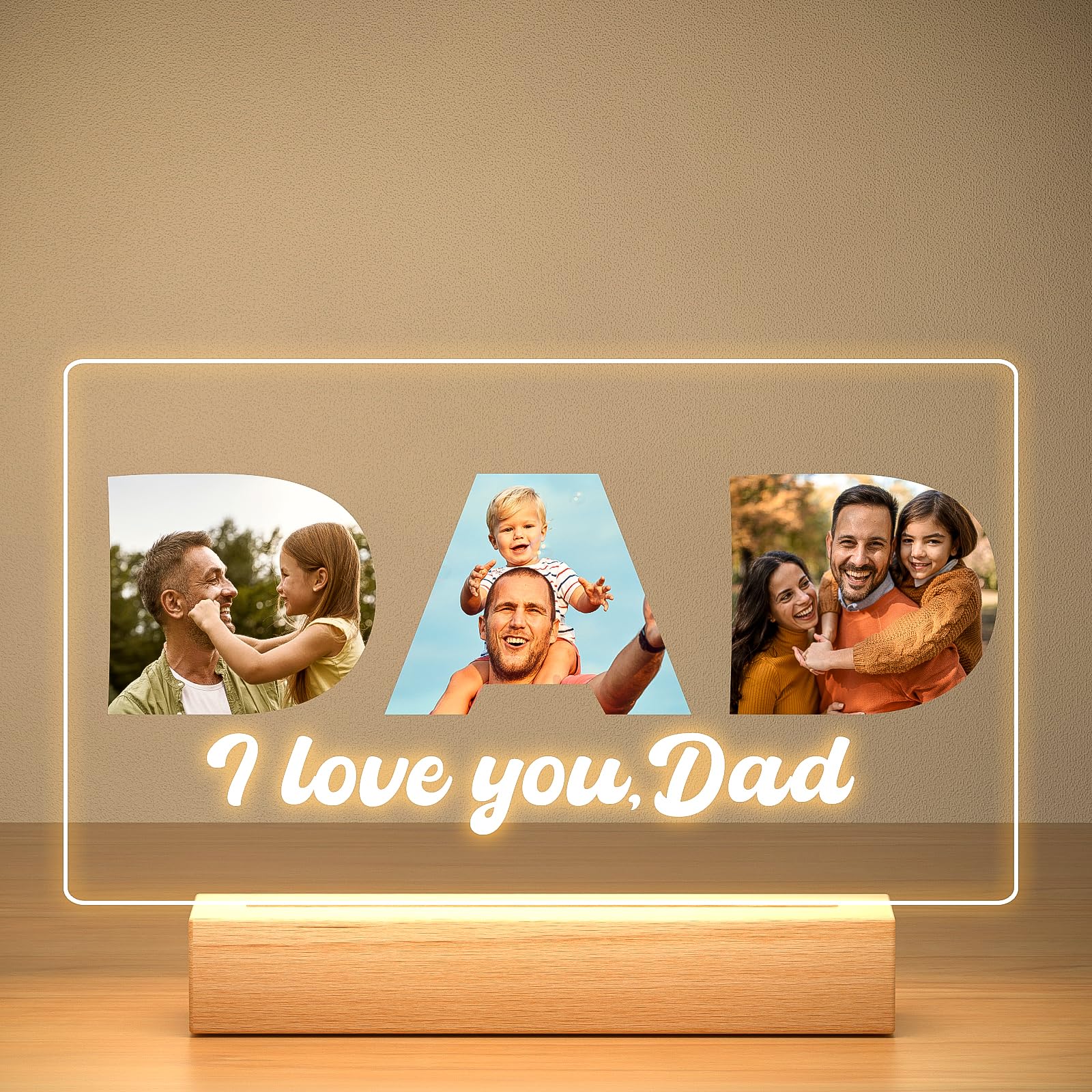 KoxSmar Regali di San Valentino personalizzati per papà, luce notturna personali