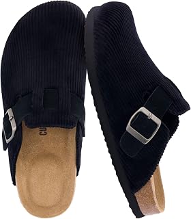 CUSHIONAIRE Hana Womens Clogs | Comfortable Vegan Suede Clogs for Women | Slip On Potato Shoes with Cork Footbed & Arch Support | Memory Foam, Wide Widths Available