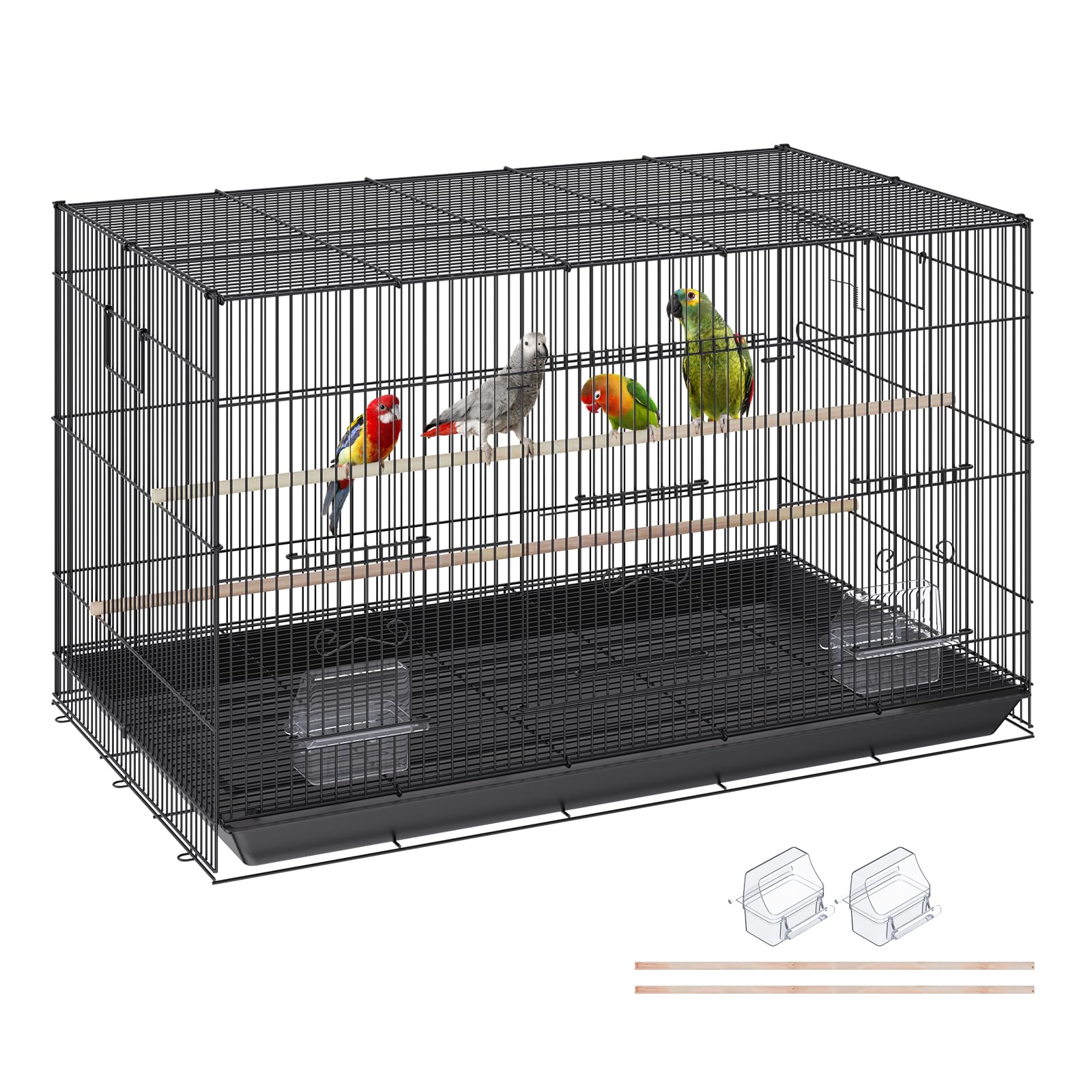 VEVOR 30 Inch Flight Bird Cage, Stackable Bird Cage Parakeet Cage with Slide-Out
