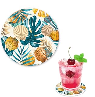 Ceramic Coasters - Best Absorbent Round Marble Coasters Modern Diatomite Coffee Table Bar Wine Coasters for Coffee Table Home Decor for Women Friends 4x4 C67