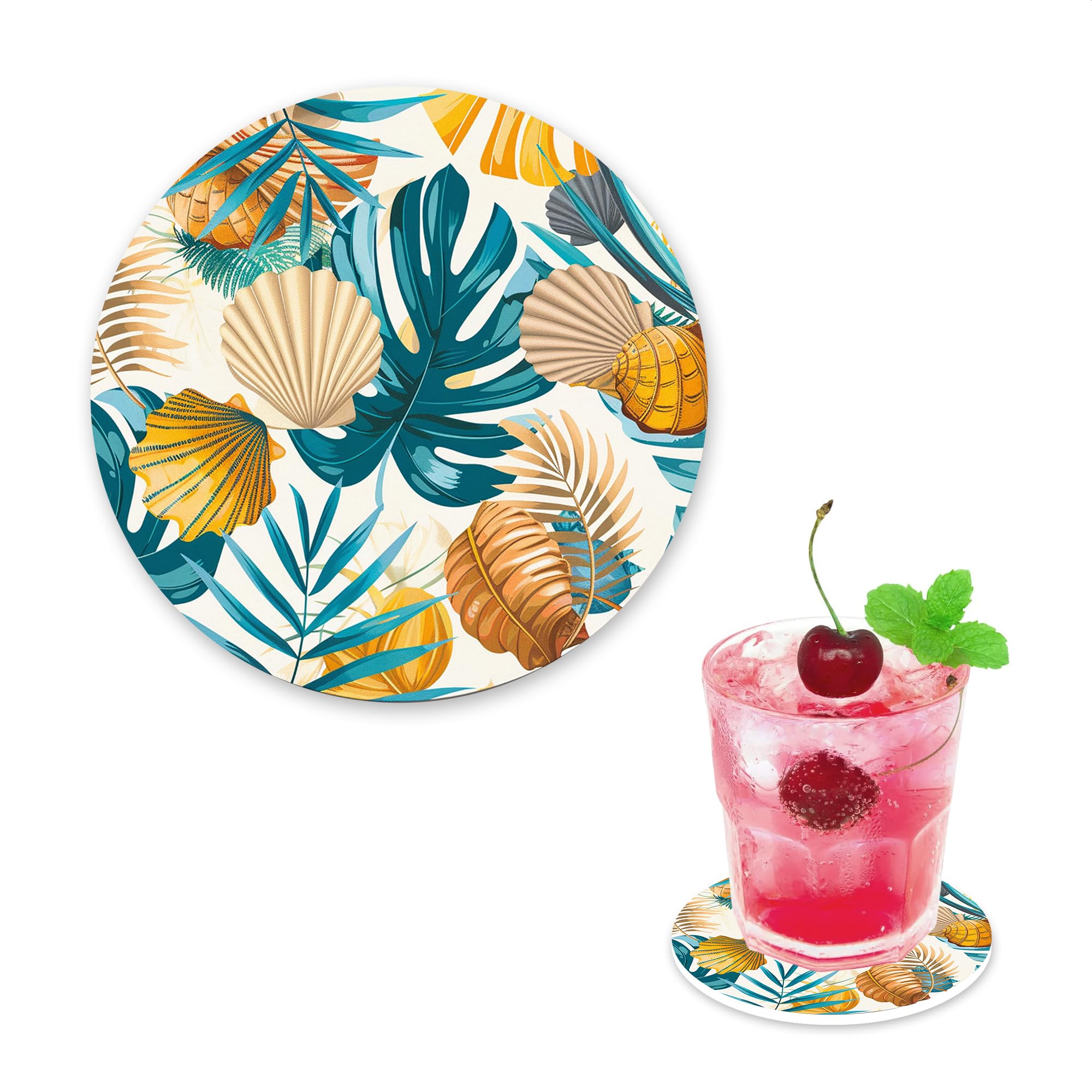 Ceramic Coasters - Best Absorbent Round Marble Coasters Modern Diatomite Coffee 
