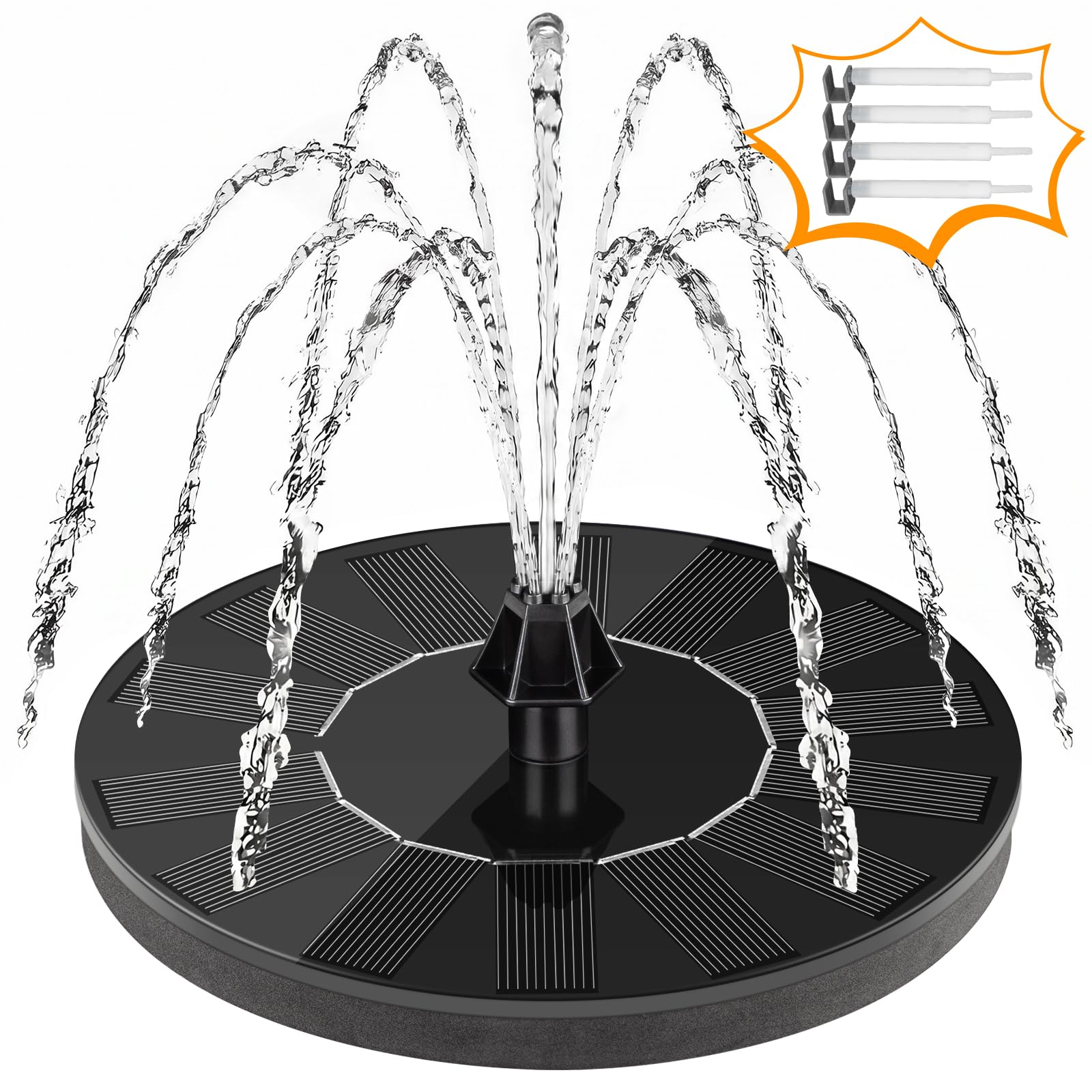 Mademax 1W Solar Bird Bath Fountain Pump, Solar Fountain, Free Standing Floating