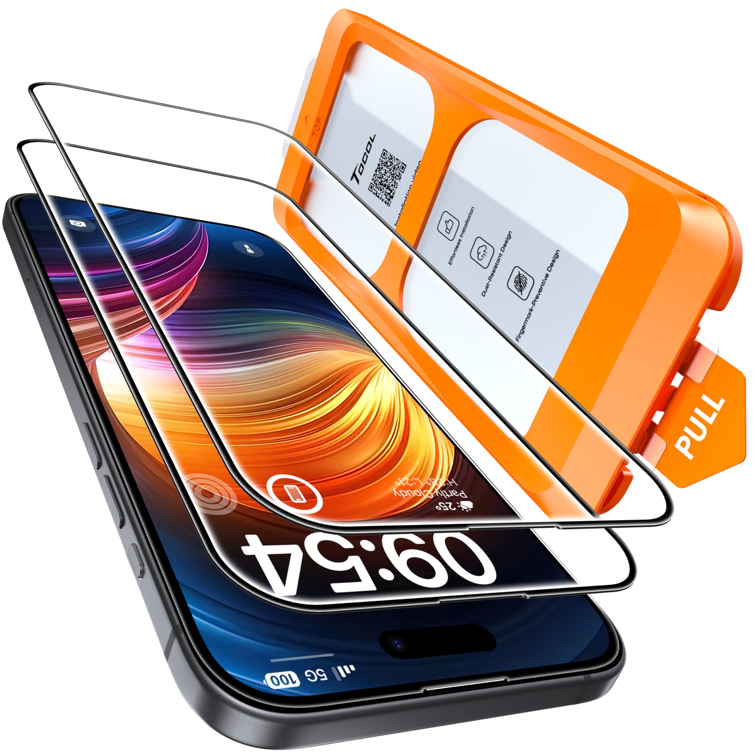 TOCOL for iPhone 15 Screen Protector, Easy Installation