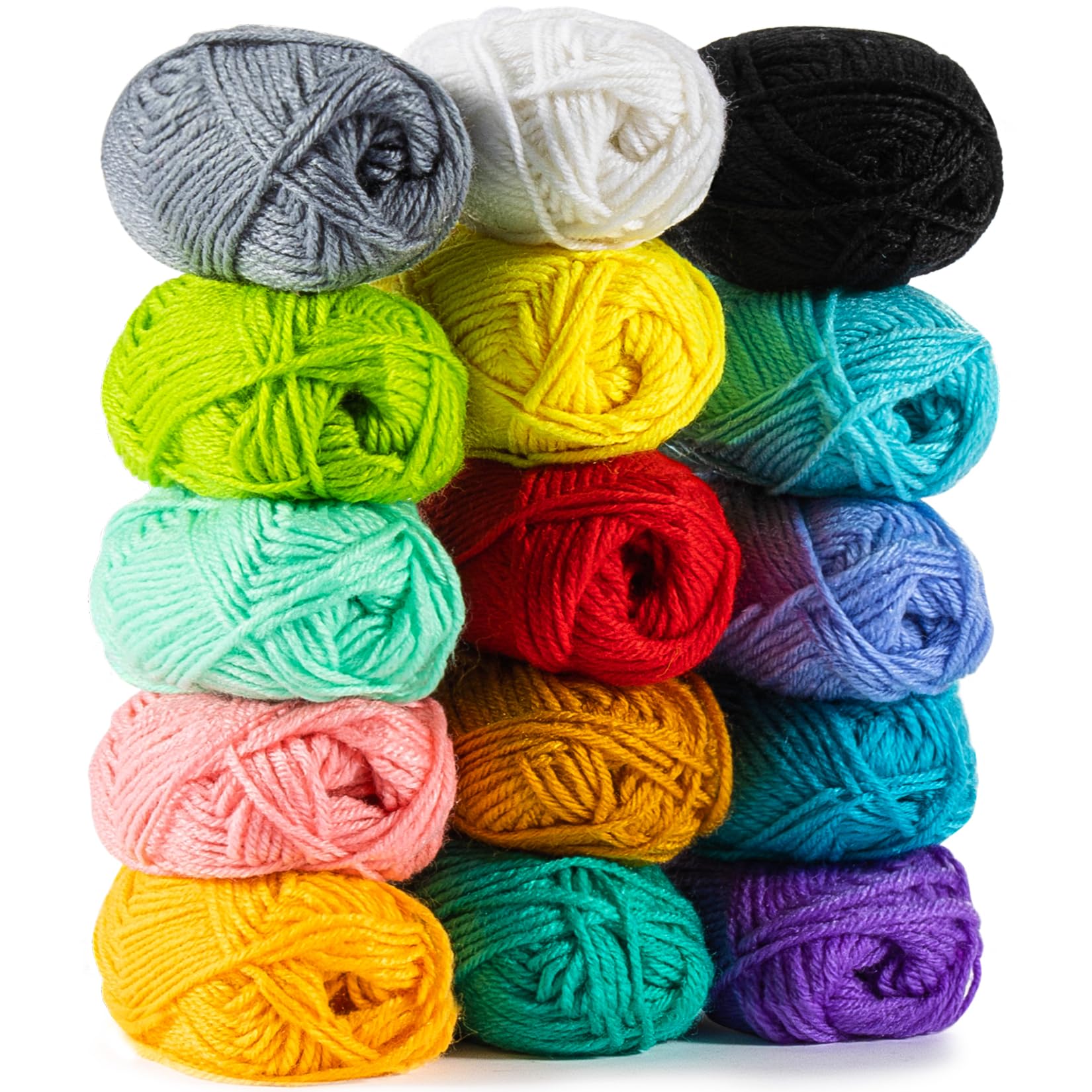 MAQIHAN 15x20g Acrylic Yarn for Crocheting - Soft Knitting Yarn for Crafts | Mul