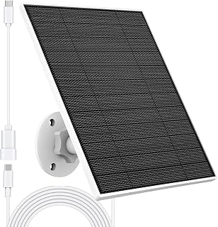 Solar Panel for Eufy Outdoor Camera, 5W Solar Panel Charger Compatible with Eufycam, Continuous Power Supply, 9.8ft Charging Cable, IP65 Waterproof, Adjustable Wall Mount, 1 Pack