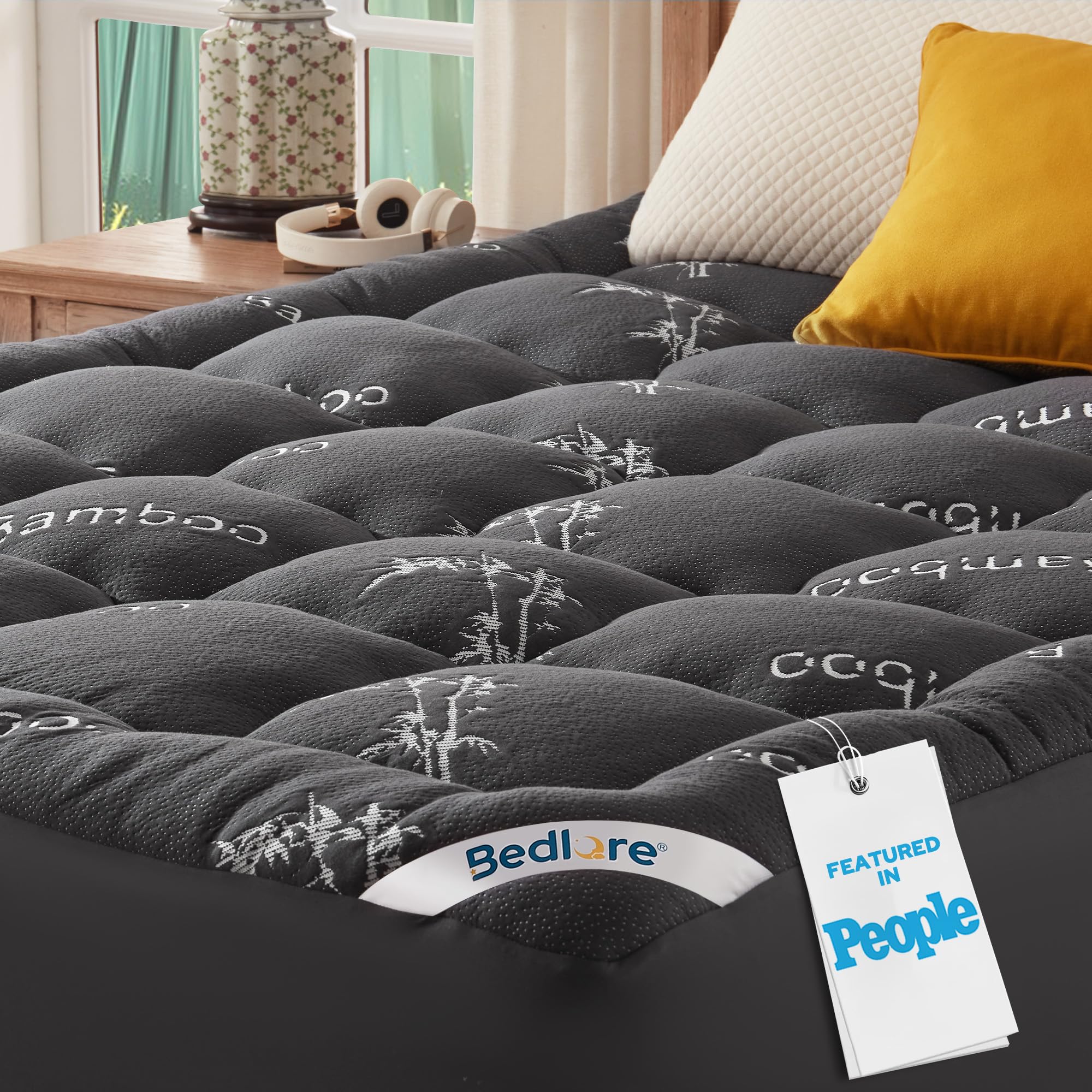 BEDLORE Queen Mattress Topper, Thick Soft Pillow Top Bed Topper | Viscose Bamboo