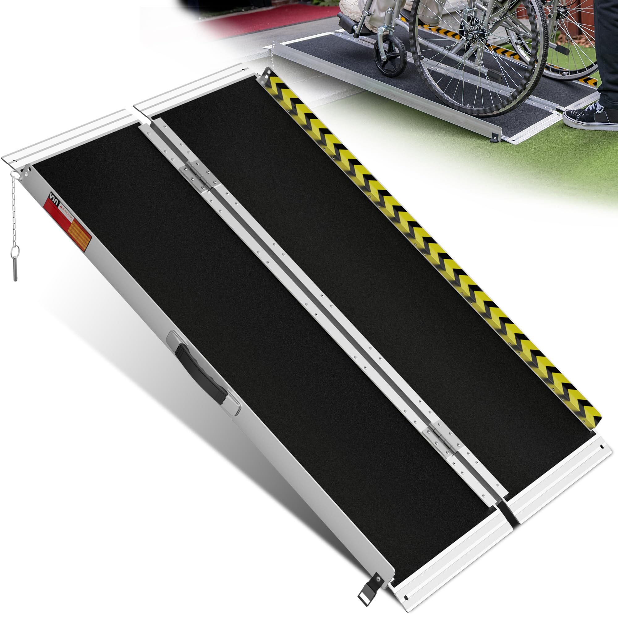 VNN Portable Wheelchair Ramp 4FT, Non-Slip Ramps for Wheelchairs for Home | 800L