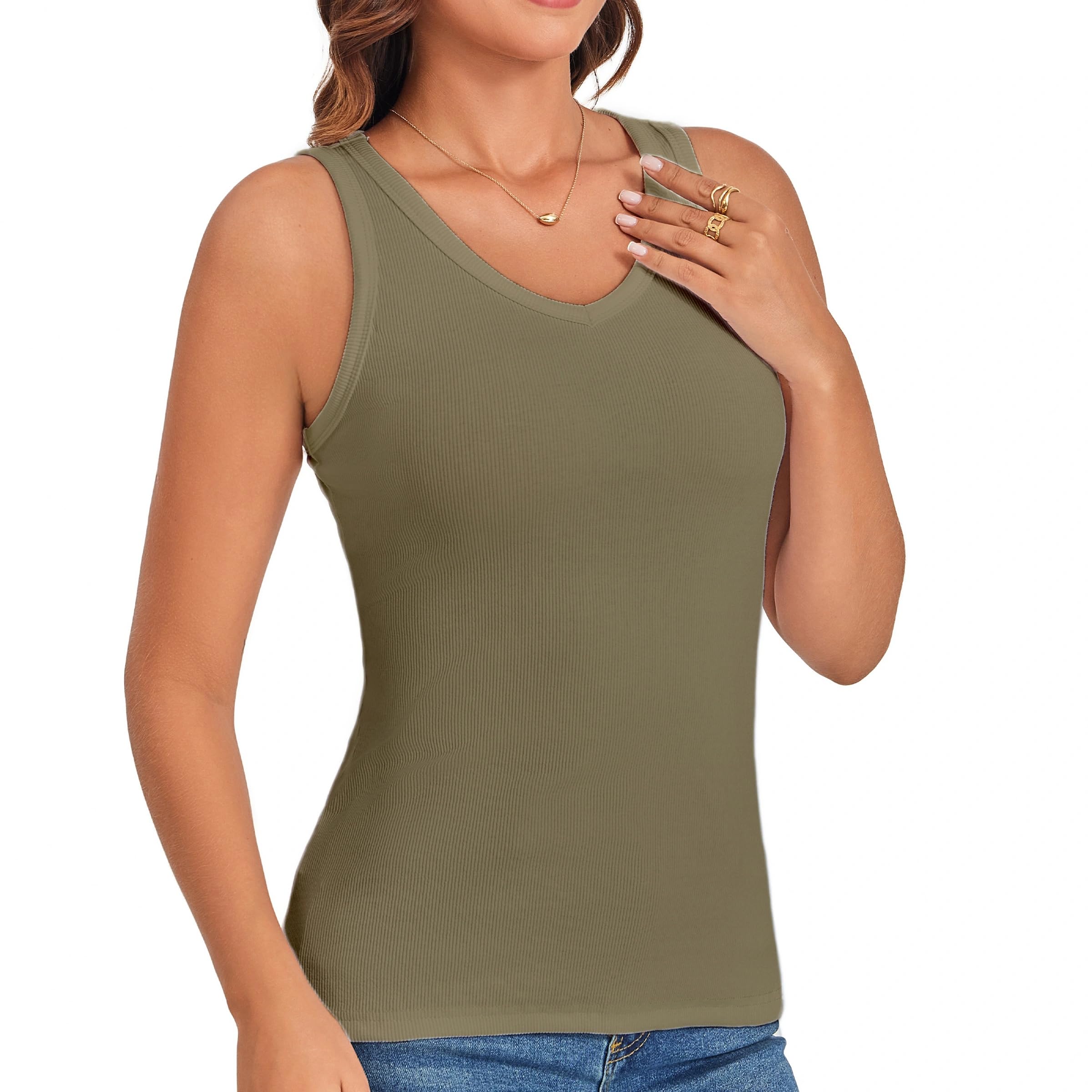 V Neck Cotton Tank Tops Women