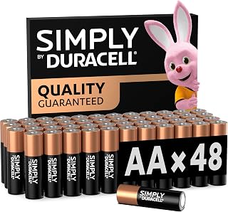 DURACELL Simply AA Batteries (48 Pack) - Alkaline Double A Battery 1.5V - Quality Guaranteed - Everyday Device - Plastic-Free Packaging