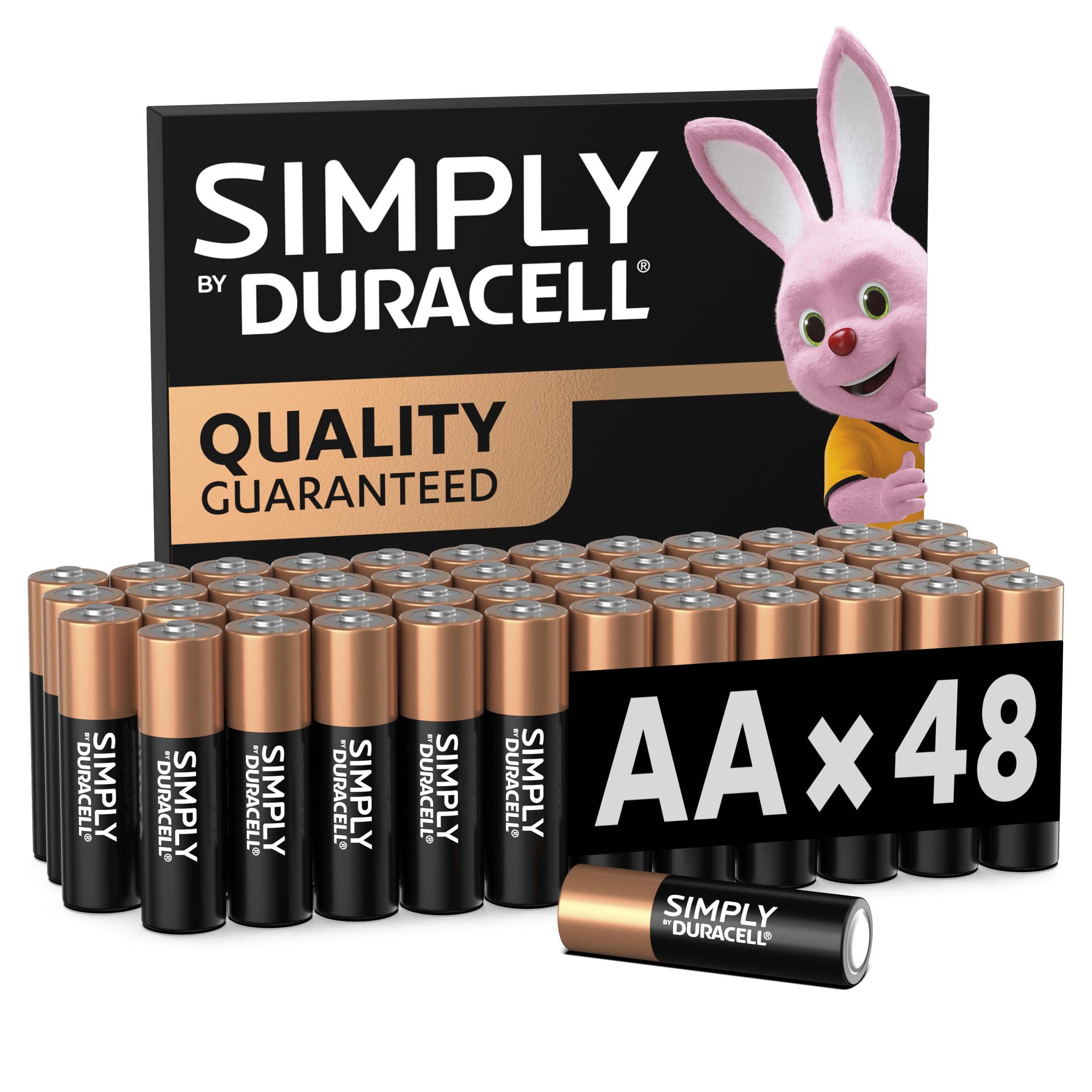 DURACELL Simply AA Batteries (48 Pack) - Alkaline Double A Battery 1.5V - Qualit